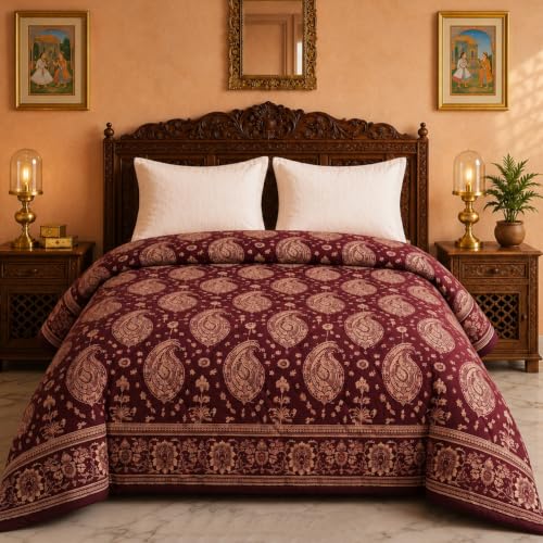 Image of BSB HOME 220 GSM Microfiber Comforter for Double Bed, Ultra Soft Quilted AC Comforter, Lightweight All Season Blanket, Breathable, Durable & Skin Friendly, 86 x 90 Inches (220 x 230 cm) - Maroon