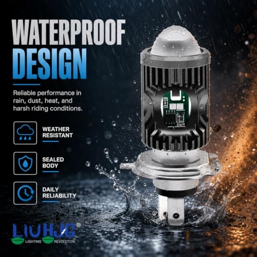 Image of LIU HJG H4 LED Headlight Bulb 20W Waterproof Police Style Multi Color Light for Bikes & Cars, High Brightness White Yellow Red Blue Universal (1 piece)