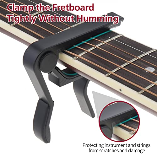 Guitar Capo, 1/2/4 Pack Guitar Capo for Acoustic Electric Guitar Ukulele with Guitar Picks(1 Pack Capo)