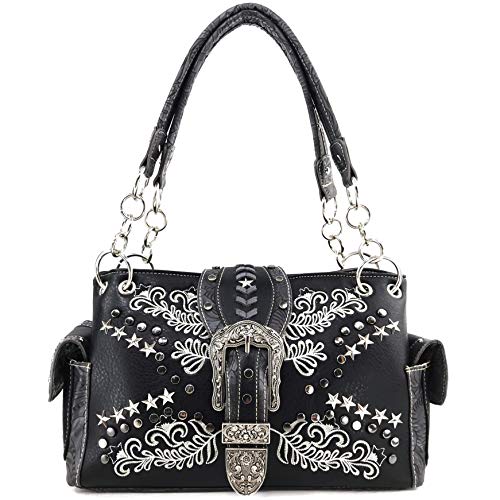 Zelris Western Buckle Star Floral Women Conceal Carry Shoulder Handbag