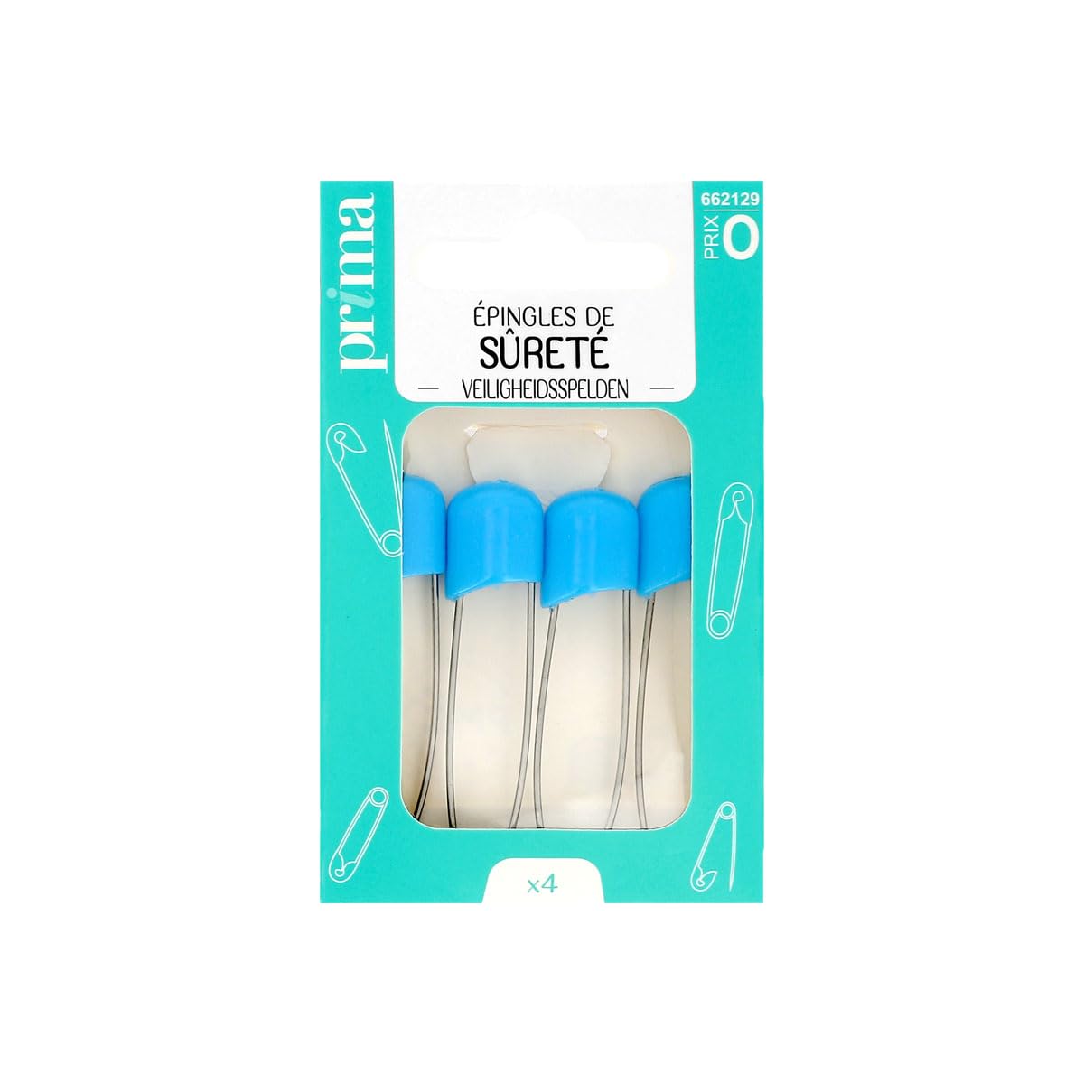 Prima Mercerie | Épingles de sûreté bébé – Lot de 4 – Sécurité renforcée avec embout plastique – Spécial bébés