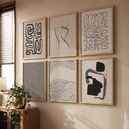 Image of kotart Boho Theme Digital Painting for Wall Decoration - Minimal Art Prints Living Room Bedroom Office Decor (14X20 Inch, I) Pack of 6