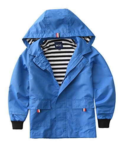 M2C Boys Raincoat Hooded Jacket Outdoor Light Windbreaker 6/7 Blue