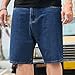 Mens Baggy Jean Shorts Loose Fit Vintage Wide Leg Jorts Y2K Streetwear Hip Hop Fashion Denim Shorts with Pockets