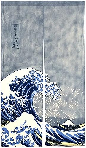 Japanese Noren Ukiyoe The Great Wave off Kanagawa Door Way Curtain 59"x33.45"