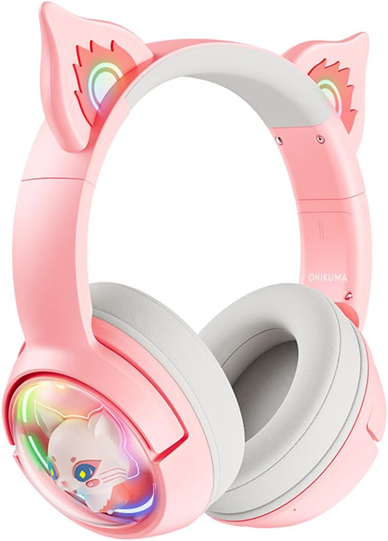 RGB Katze Ohr Drahtlose Kopfhörer Bass Noise Cance... - Viceal