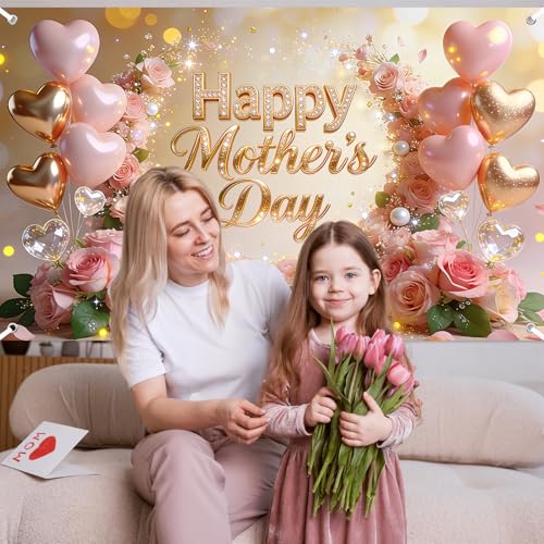 Fondo para fiesta Día de la Madre 8x6 ft rosa miniatura 5