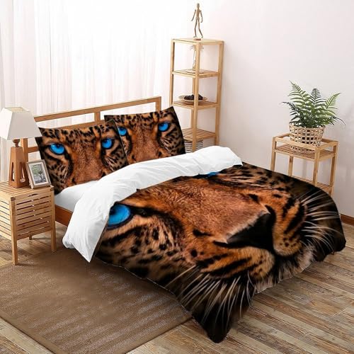 Housse de couette fermeture éclair imprimé tigre 3D - 2