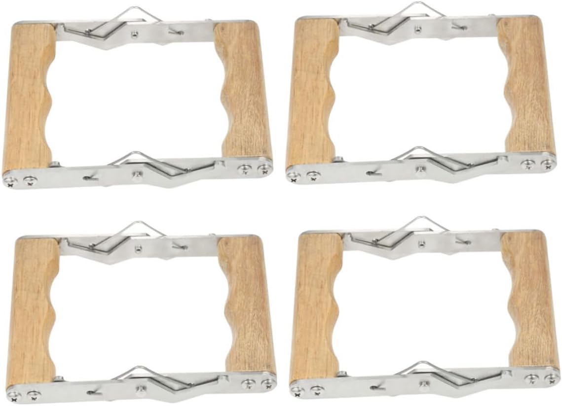 MERRYHAPY 4pcs Beekeeping Frame Grip Tool Metal Hive Frame Holder with Wood Handle for Efficient Hive Inspection and Management