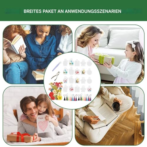 Marque-page fleur pressée transparent grand format pour lecture et projets scolaires