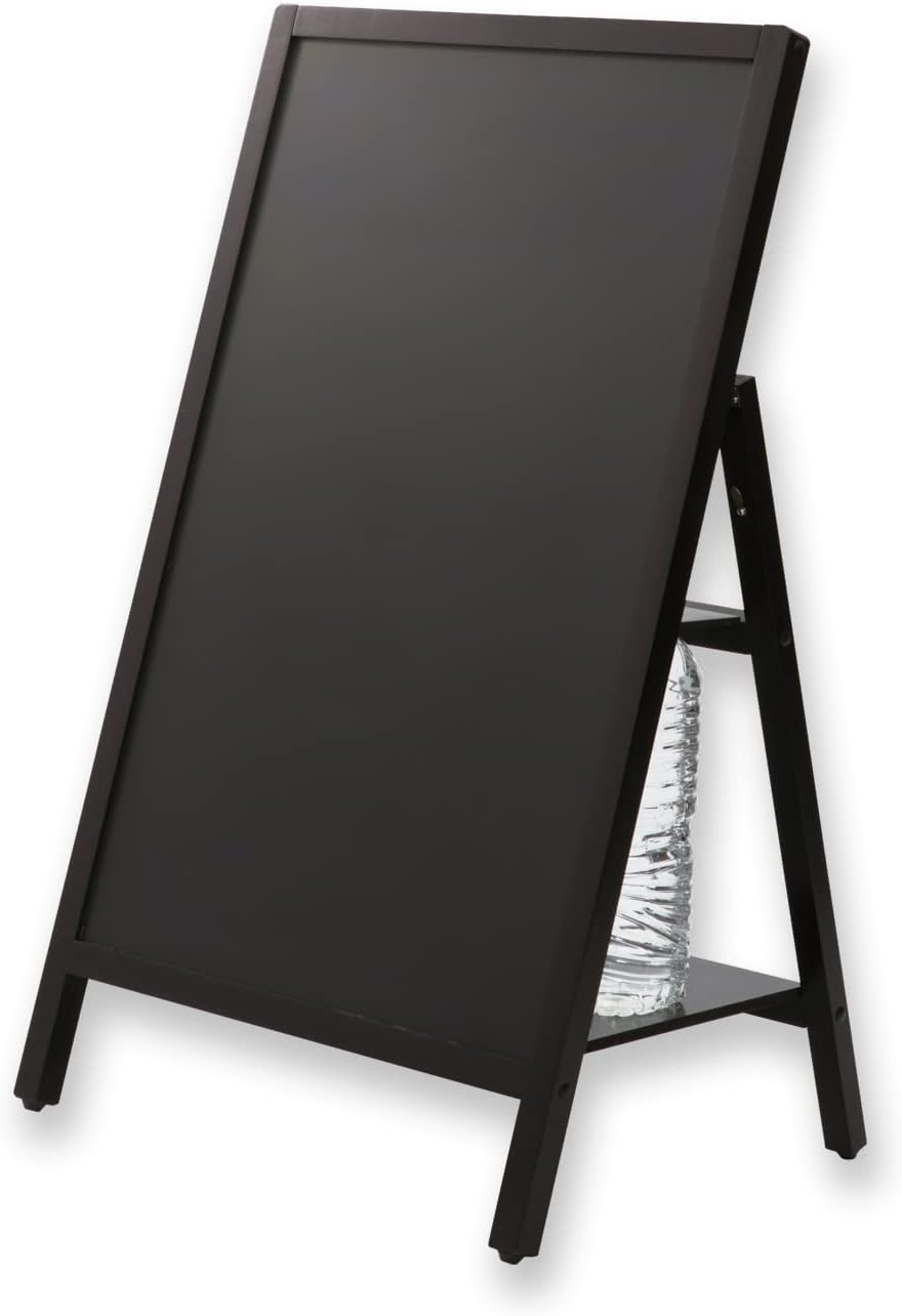 Asmix BB042 BB042 Sign, Anti-Tip Black Board, 1-sided, M, Chalk Marker, Magnet, 0.6 gal (2 L) Plastic Bottle, Set of 4