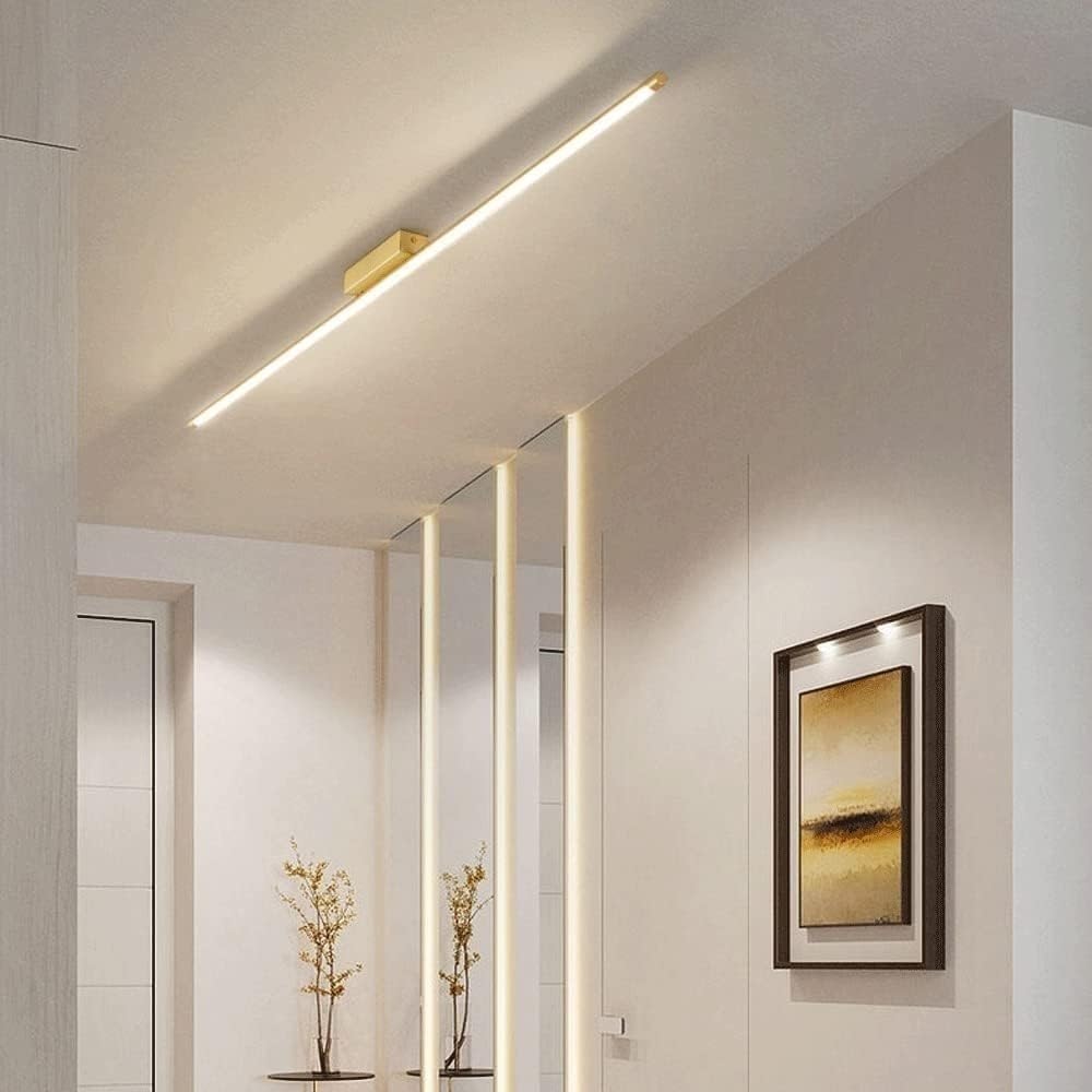Liniowa lampa sufitowa LED, minimalistyczna, częściowo wpuszczana, do jadalni, salonu, kuchni, przedpokoju i szafy, energooszczędna