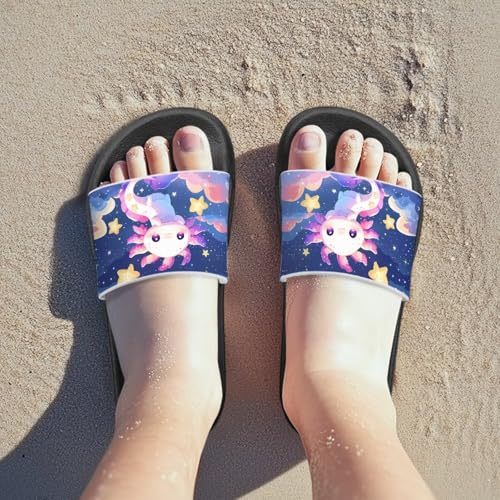 Image of Unisex Slides for Girls Boys Comfortable Slippers Slides Non-slip Shower Shoes House Fashion Thick for Indoor & Outdoor Gifts