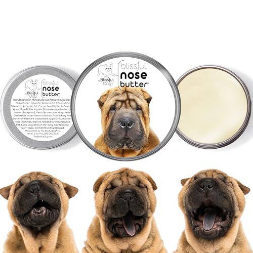 Image of The Blissful Dog Chinese Shar-Pei Nose Butter for Dry, Cracked Skin, Lick-Safe Dog Nose Balm with Moisturizing Shea Butter, Almond, Olive, and Essential Oils, Pet Supplies, Uncented, 2 oz.