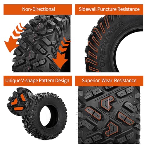 Image of FORERUNNER 26x11-12 ATV Tires, All Terrain TRS (Pack of 2, Tubeless) | FORERUNNER 6PR 26x11-12 ATV UTV Trail Mud Sand Off-Road Tires