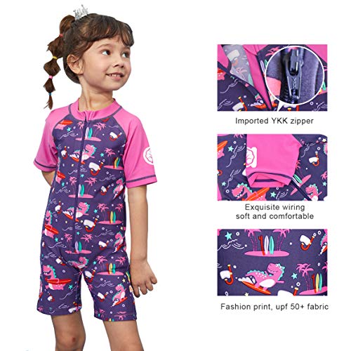 Image of Swimsuit Girls Boys Rash Guard Toddler One Piece Swimwear Kids Swimming Bathing Suit Sunsuit 1-9