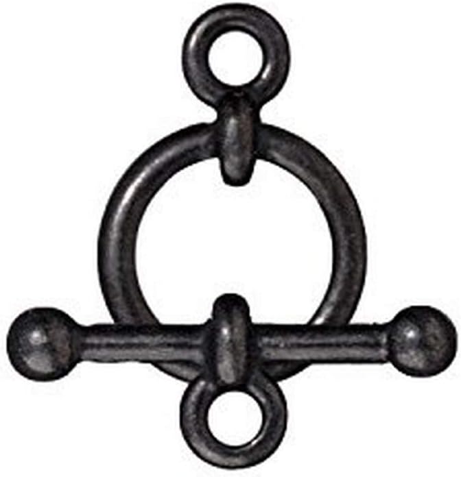 TierraCast Toggle Anna, 12mm, Black/Gunmetal Finish Pewter, 2-Pack