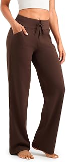 Yogipace Women's Lightweight Wide Leg Yoga Pants with Pockets, 27"-37" | Petite/Regular/Tall, Relaxed Fit Lounge Sweatpants, High Rise, Drawstring, Soft 4-Way Stretch, Travel, Casual, Comfy Wear