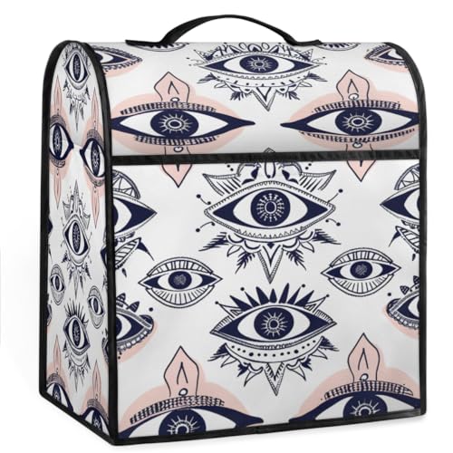 Coffee Maker Cover Evil Eye Kitchen Appliance Covers Small Appliance Covers Blender Cover Juicer Cover Dust Covers for Kitchen Appliances with Top Handle and Pockets,Washable,B13