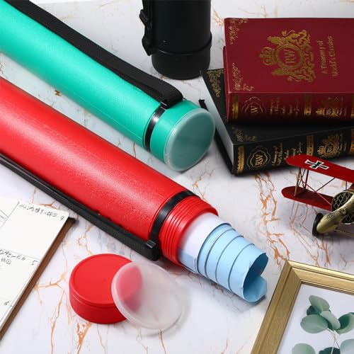Image of Yahenda 6 Pcs Expandable Poster Tubes Bulk, 24 inch- 40 inch Extendable Blueprint Tube with Shoulder Strap Waterproof Portable Durable Round Cases for Drawing, Poster, Office Bulk Supply(Neutral Color)