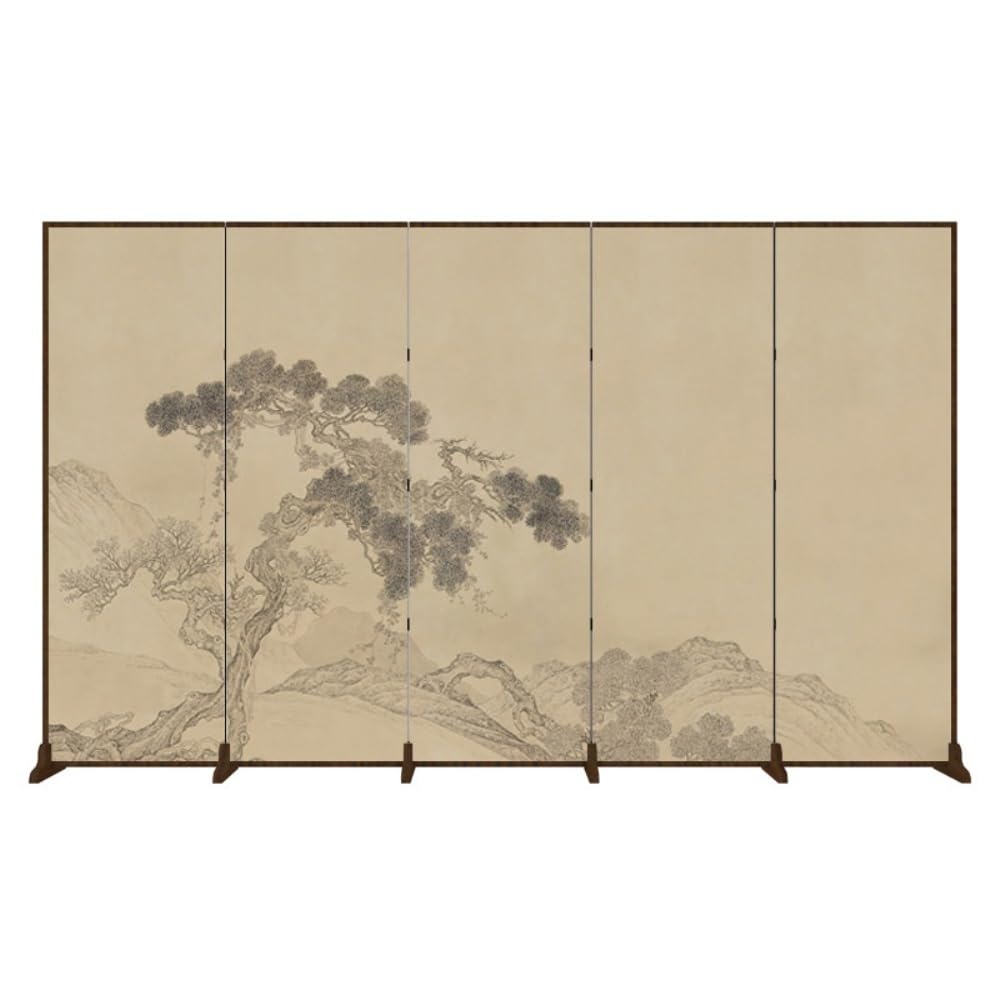Privacy Screen Floor-standing Screen Partition Home Living Room Decorative Background Wall Chinese Retro Landscape Privacy Room Divider