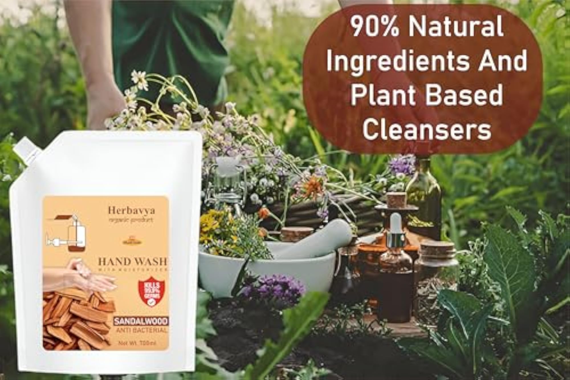 Khadi Ayurvedic Sandalwood Hand Wash, Natural Cleanser