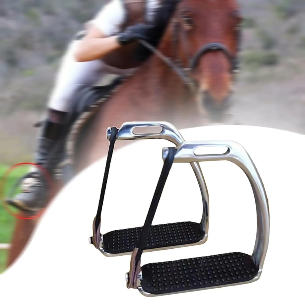 Étriers de Sécurité D'Équitation à Haute Résistance, Étriers en Acier Inoxydable Argenté, Équipement de Course en Plein Air pour Enfants