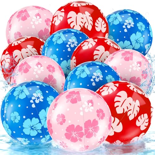 Arrowbash 12 Pack Blue and Pink Cartoon Themed Beach Ball