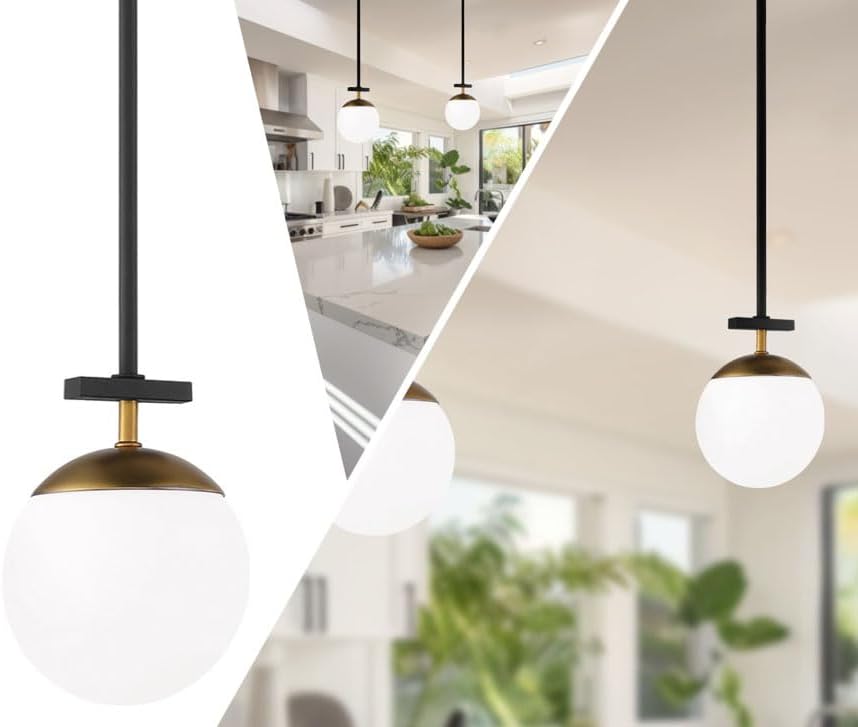 Miniatura 5 de George Kovacs P351-618 Alluria 1 lámpara colgante, 75 vatios en total, negro desgastado con oro otoñal