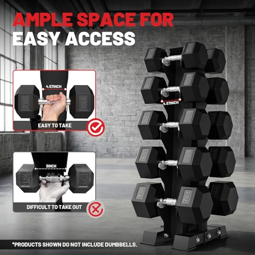 Image of A-Frame Dumbbell Stand, Dumbbell Barbell Storage & T Bar Row for Home Gym