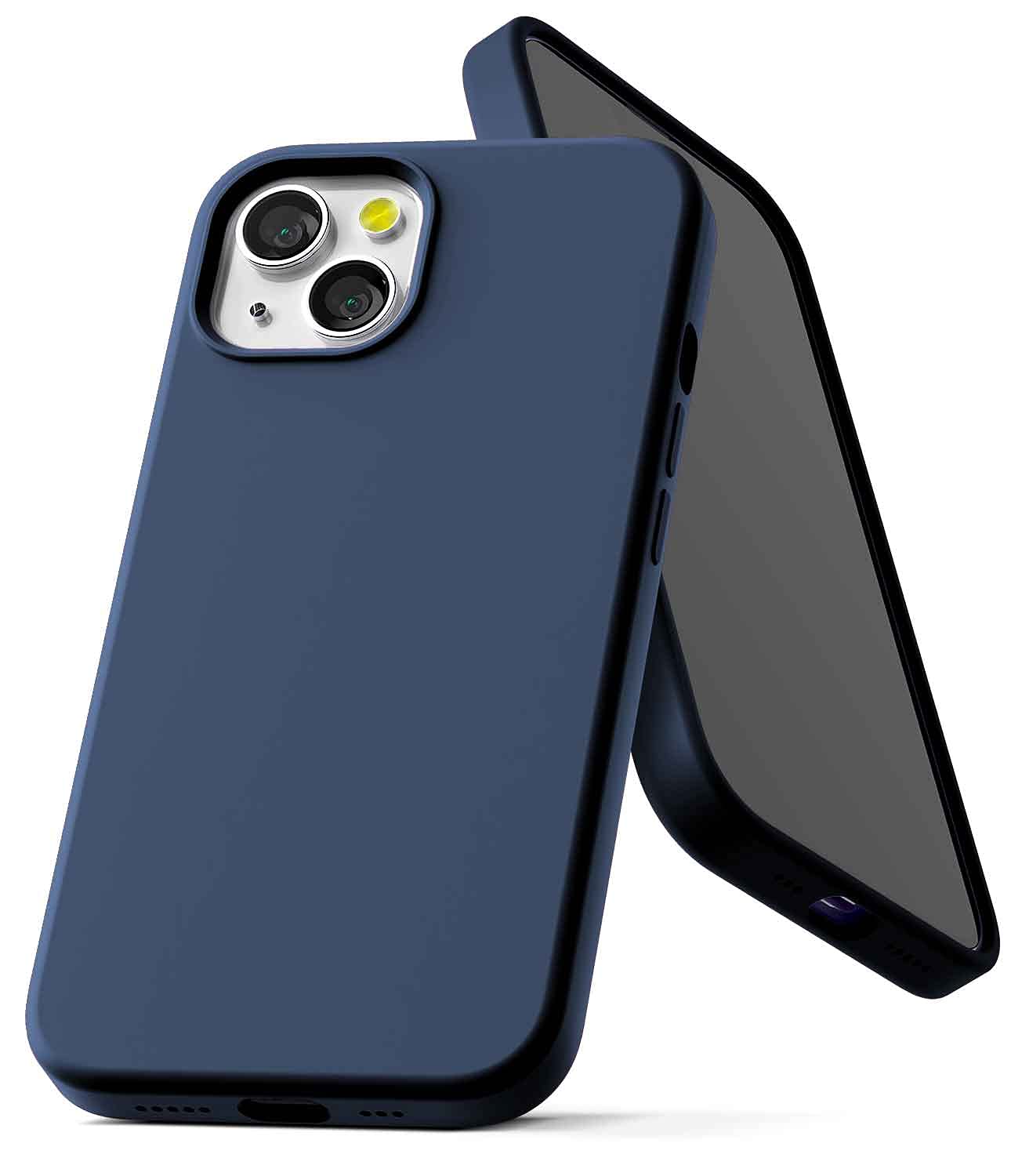 GOOSPERY Liquid Silicone Compatible with iPhone 13 Case, Silky-Soft Touch Full Body Protection Shockproof Cover Case with Soft Microfiber Lining (Navy