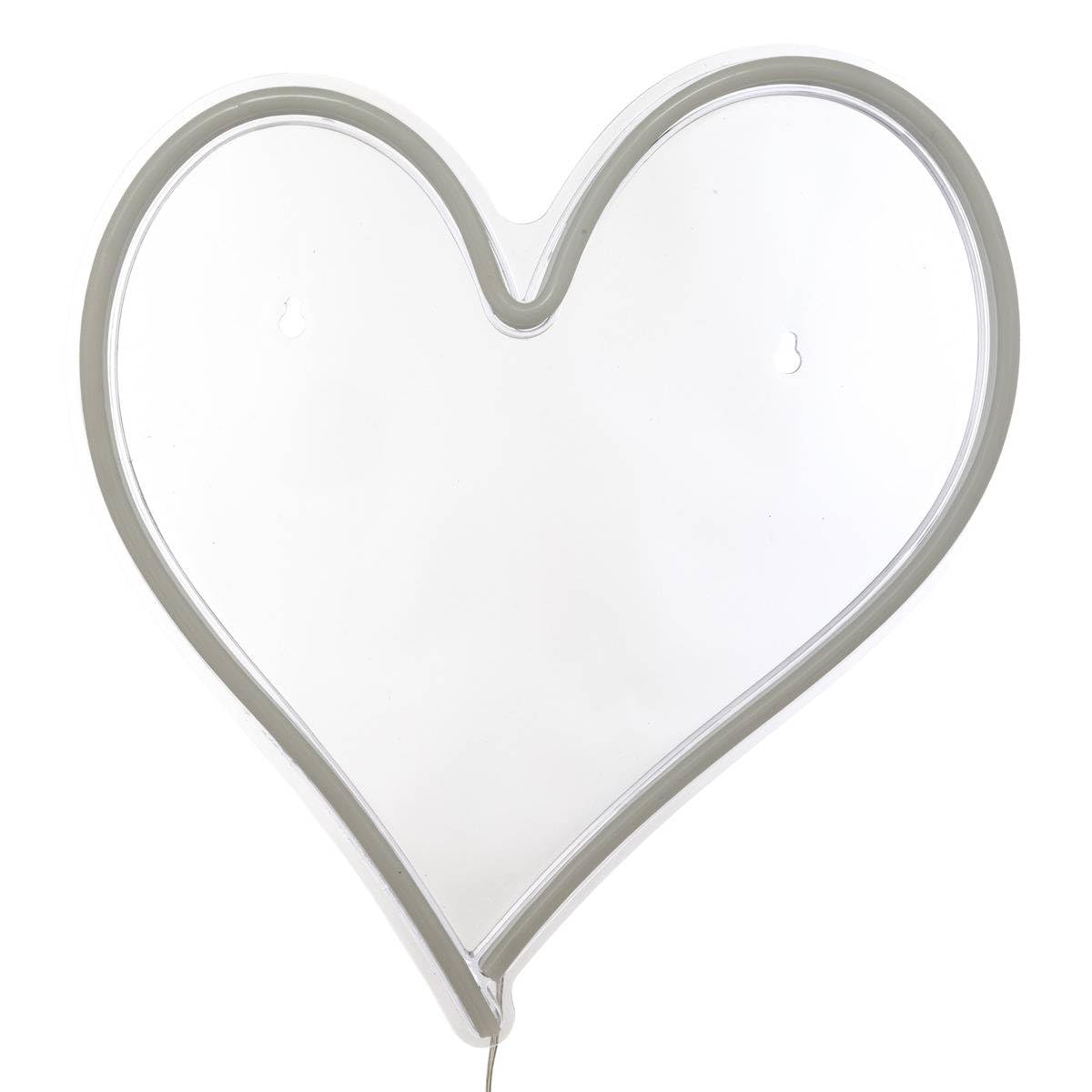 Atmosphera - Tube néon mural led coeur rouge l 32cm