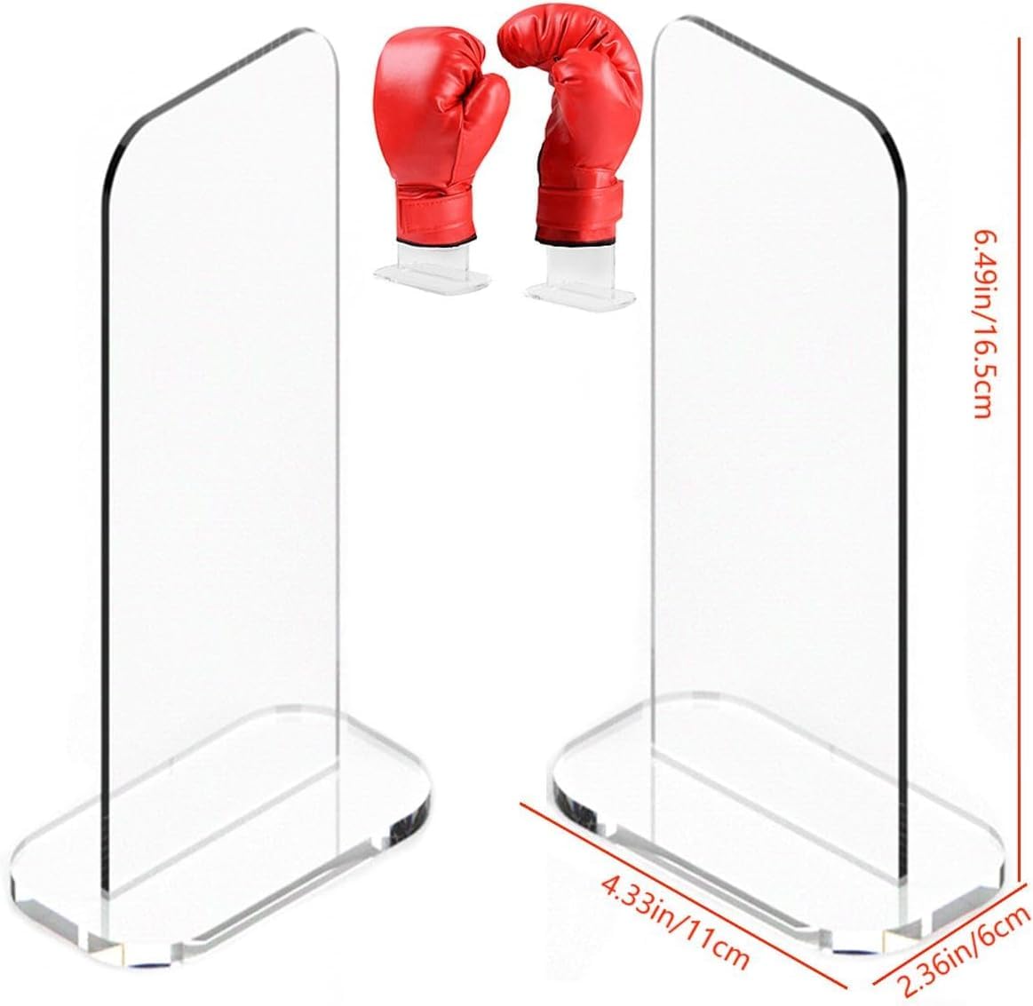 Parikshit Sublimation acyrlic 2pcs Boxing Gloves Holder Stand oragnizer Transparent Display Stand (Clear-1 Pair)