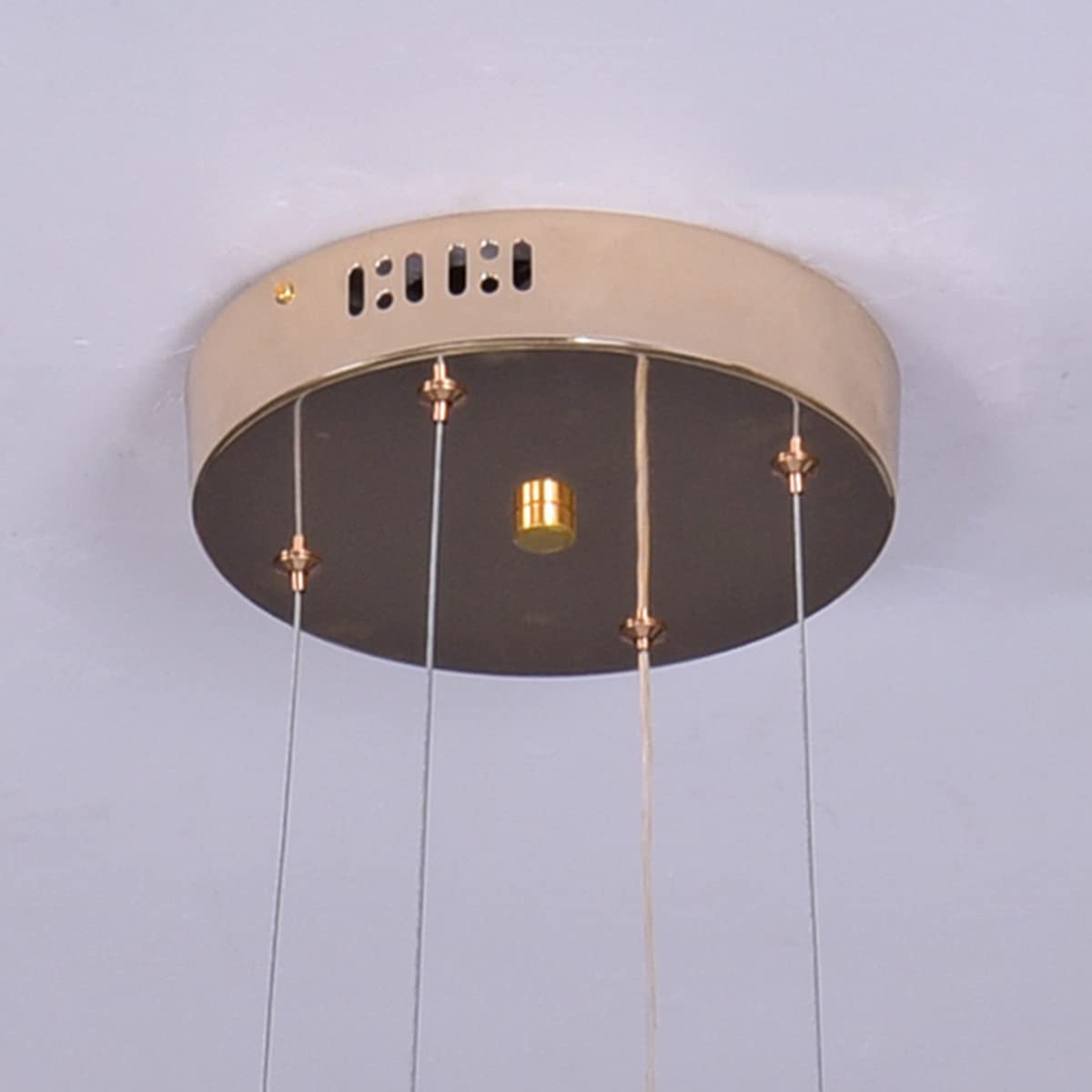 Lámpara colgante de techo 64W LED moderna Diseño espiral, Luz Colgante regulable con control remoto, Luz de araña altura ajustable, para Sala de estar, dormitorio, Comedor, Cocina isla (B - Dorado)