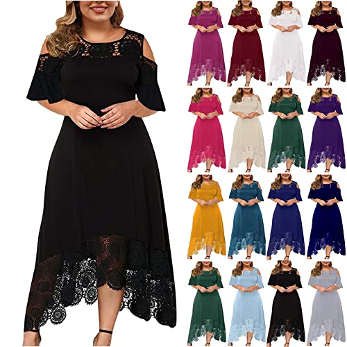 Plus Size Dress For Women Formal Wedding Lace Stitching Ruffle Bridesmaid Strapless Party Ball Prom Gown Cocktail Dress Dresses For Women 2023 #TOP8