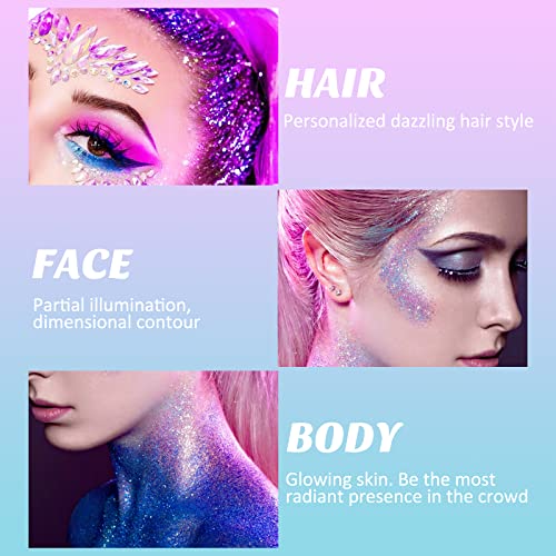 Boobeen Glitter Cream Eyeshadow Gel, Liquid Highlighter Makeup For Face&Body, Quick Drying & Pigmented Eye Shadow Illuminator With Long Lasting Shimmer #TOP2