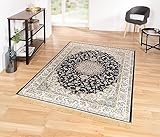 Taracarpet Moderner Orientteppich Palazzo Royal nain blau 160x230 cm Kurzflor Teppich für Wohnzimmer Esszimmer und Schlafzimmer