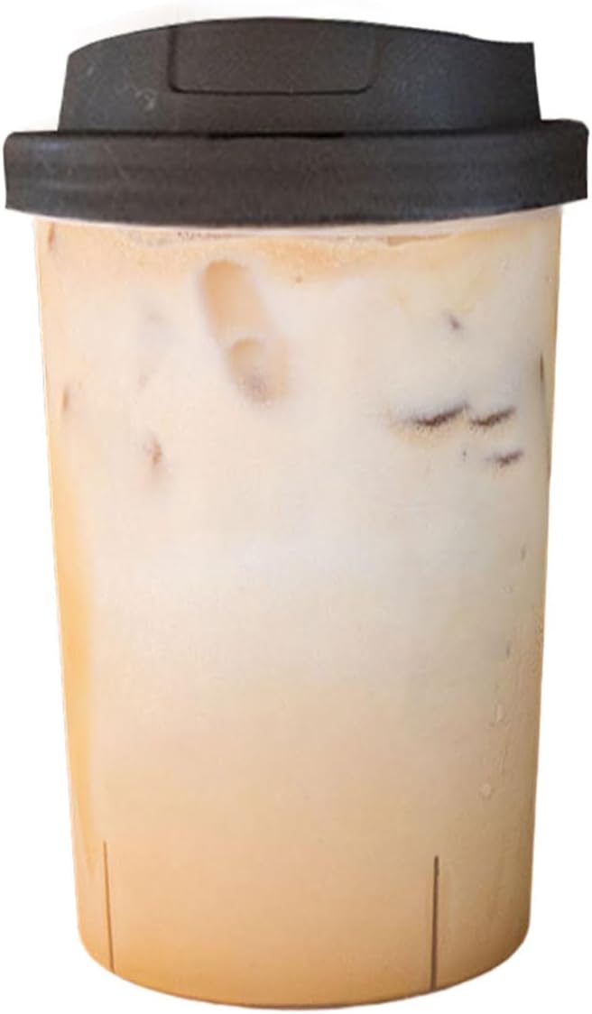 蓋付きプラスチックカップ 透明 使い捨て 冷たいドリンク用コーヒーカップ パーティー テイクアウト対応 16オンス 500ml 10