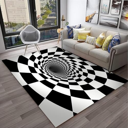 Tapis de zone 3d en polyester doux géométrique abstrait pour chambre d'enfant - 3
