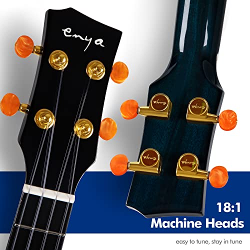 Ukulélé ténor 26 pouces (placage d’acajou 3 pièces usiné CNC) avec micro Acoustic Plus (Enya EUT-Feather BL) - Les Beatles, Paul McCartney, John Lennon, RIngo Starr, George Harrison Ukulélé ténor 26 pouces (placage d'acajou 3 pièces usiné CNC) avec micro Acoustic Plus (Enya EUT-Feather BL) – Image 8