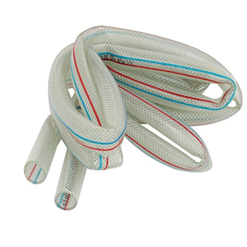 Ruilogod Tubo de PVC flexible reforzado trenzado transparente 3 metros de longitud de 20 mm DIA INTERNA
