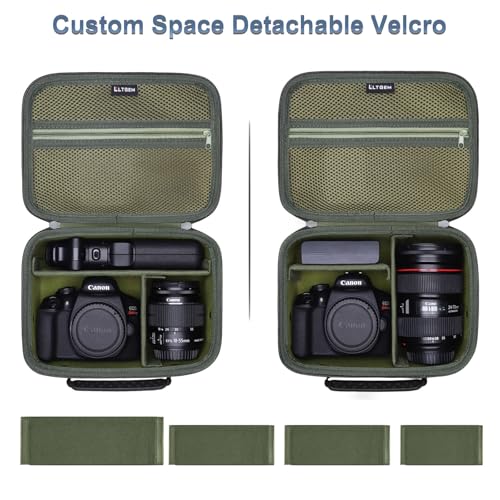 Bolso para cámara compatible con Canon EOS Rebel T7/R50 verde miniatura 3