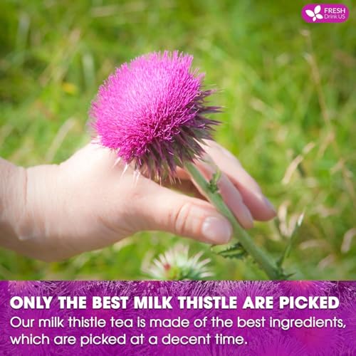 Image of Premium 135 Milk Thistle Tea Bags, 100% Natural & Pure from Milk Thistle Seeds. Made with Natural Material Tea Bags. No Sugar, No Caffeine, No Gluten, Vegan, Promote Cleansing & Wellness - With Antioxidants & Minerals