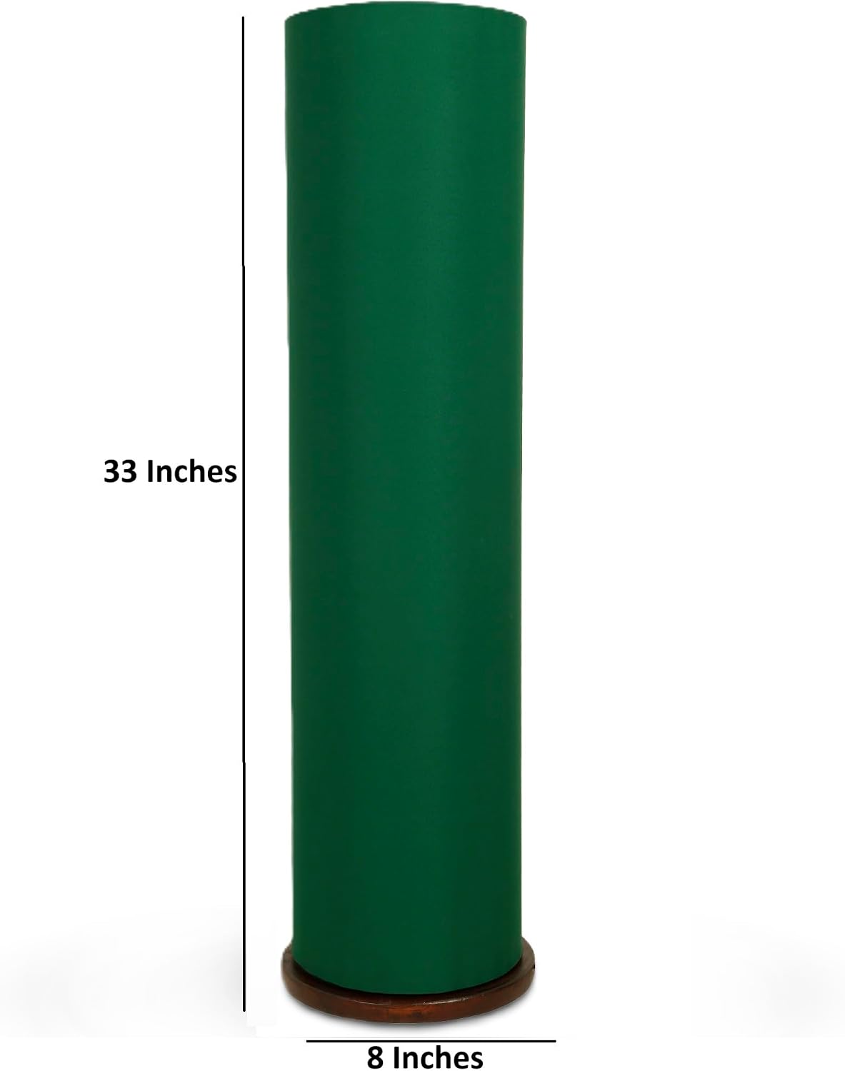 Wooden Base Corner Decorative Floor Lamp, Cylinder Shape Bedroom, Living Room, Home Décor, Pack of 1 (Dark Green)