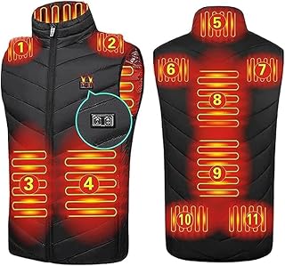 AALLYN Heated Vest, USB Electric Heated Vest Heated Jacket, Winter Vest, 3 Heating Levels 11 Heated Areas Electric for Women Men (No Battery)