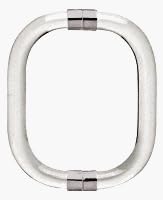C.R. LAURENCE CAP6X6BN CRL 6 Acrylic Back-to-Back Shower Door Pull Handle with Brushed Nickel Rings