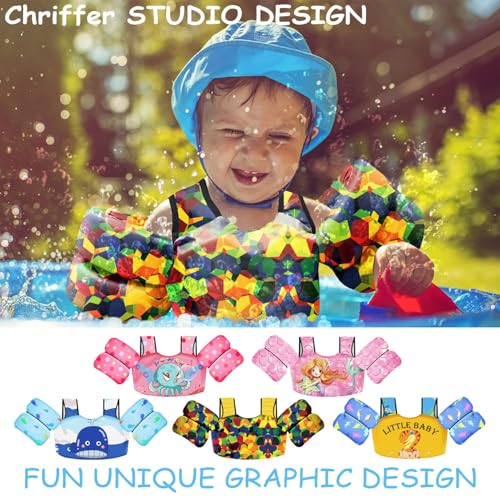 image for Chriffer Kids Swim Vest Life Jacket for 30-55 Pounds Boys and Girls, T