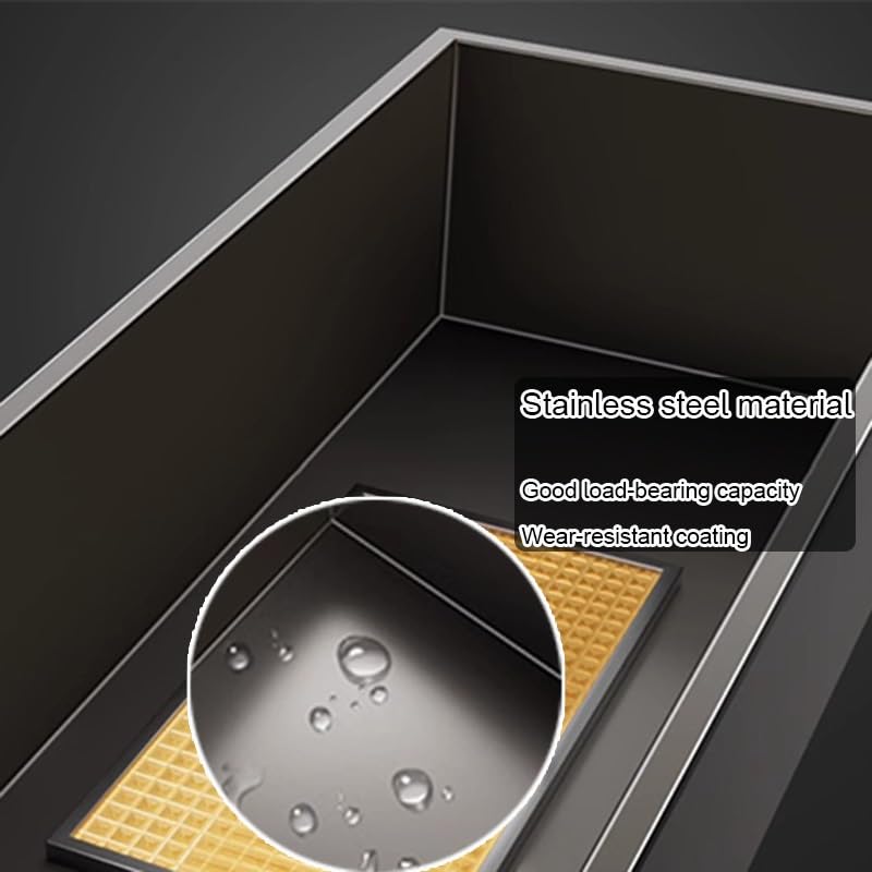 Organizer da parete per dispensa in acciaio inox, con guardrail, senza bisogno di piastrelle, perfetto per casa, hotel, sala espositiva (90 x 90 x 10 cm)