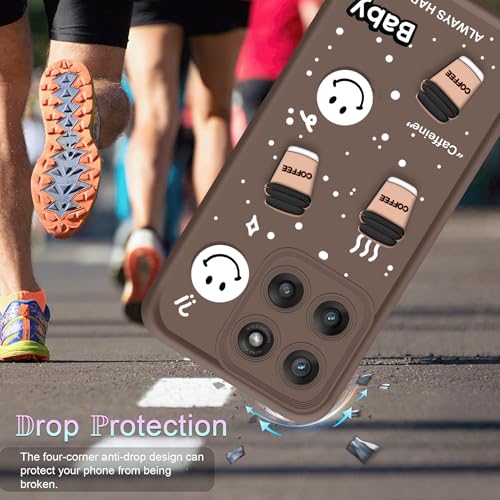 Image of amazon basics Back Case Cover Compatible for Motorola Moto Edge 60 Pro 5G | Cute Fun Cartoon 3D Ball | Coffee Silicone Case | Camera Protection | Body Protection | Shock Proof | Color Brown