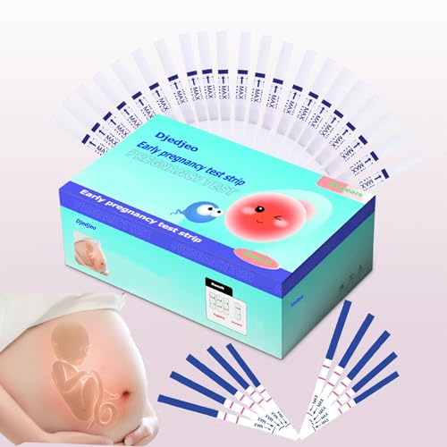 Striscia reattiva per test di gravidanza precoce Djedjeo (HCG10) e 10 campioni di urina, 25 mUI/ml per risultati rapidi e accurati, per il test di gravidanza precoce a casa.